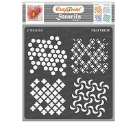 CrafTreat Distressed Stencils for Painting on Wood, Canvas, Paper, Fabric, Floor, Wall and Tile - Distressed Patterns - 6x6 Inches - Reusable DIY Art and Craft Stencils - Distress Stencil