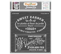 CrafTreat French Stencils for Furniture Painting Vintage - French Labels Stencil Size: 15x15 cms - French Style Stencils for Crafts Reusable Vintage - French Design Stencil for Painting on Wood