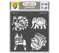 CrafTreat Indian Motif Stencils for Painting on Wood, Wall, Tile, Canvas, Paper, Fabric and Floor - Indian Motifs 2-6x6 Inches - Reusable DIY Art and Craft Stencils - Indian Stencil