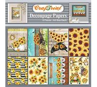 CrafTreat Lot de 8 feuilles de papier à découper Motif tournesols