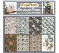 CrafTreat Lot de 8 feuilles de papier pour découpage Motif forêt sauvage