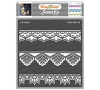 CrafTreat Ornate Stencils for Furniture Painting - Lace Border Stencils - Size: 6X6 Inches - Border Painting Stencils for Crafts Reusable - Border Stencils for Crafts Reusable Vintage