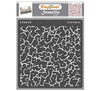 CrafTreat Pochoir crépitant réutilisable pour travaux manuels vintage - Fissuré - 15,2 x 15,2 cm - Pochoir de texture pour peindre des meubles - Pochoir à motif de texture pour peindre
