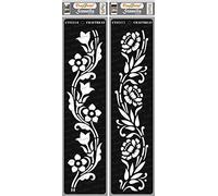 CrafTreat Pochoirs à bordure florale pour peindre le sol, les murs et les carreaux - Border12 et Border13 - 2 pièces - 7,6 x 30,5 cm chacun - Pochoirs d'art et d'artisanat réutilisables pour bordures