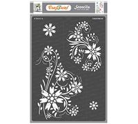 CrafTreat Pochoirs à fleurs réutilisables pour peindre sur bois, murs et carrelage - Fleurs florales - A4 - Pochoirs d'art et d'artisanat pour peindre des fleurs - Pochoirs à fleurs