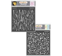 CrafTreat Pochoirs à motifs réutilisables pour peindre sur bois, murs et carrelage - Écailles et taches sales - Lot de 2 - 15,2 x 15,2 cm - Pochoirs d'art et d'artisanat DIY