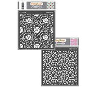 CrafTreat Pochoirs à motifs réutilisables pour peindre sur bois, tissu et sol - Pochoirs arabesques et tourbillons - Lot de 2 - 15,2 x 15,2 cm - Pochoirs d'art et d'artisanat DIY