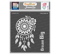 CrafTreat Pochoirs attrape-rêves réutilisables pour la peinture - Dream Big - 15,2 x 15,2 cm - Pochoirs d'art et d'artisanat pour la décoration de la maison - Pochoirs attrape-rêves
