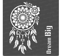 CrafTreat Pochoirs attrape-rêves réutilisables pour peinture sur bois, mur, toile et sol - Dream Big - 30,5 x 30,5 cm - Pochoirs d'art et d'artisanat - Pochoir attrape-rêves grand format