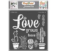 CrafTreat Pochoirs cactus réutilisables pour peinture sur bois - Pochoirs cactus - 30,5 x 30,5 cm - Pochoirs sud-ouest pour peinture sur toile pour adultes - Grands pochoirs cactus