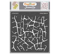 CrafTreat Pochoirs craquelés réutilisables pour peinture sur bois, murs et carrelage - Crocodile craquelé - 15,2 x 15,2 cm - Pochoirs craquelés pour l'art et l'artisanat - Modèle de texture