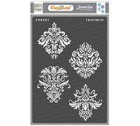 CrafTreat Pochoirs damassés réutilisables pour peinture sur bois, murs et carrelage - Motifs damassés - A4 (8,3 x 11,7 pouces) - Pochoirs d'art et d'artisanat - Pochoir mural damassé