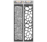 CrafTreat Pochoirs de bordure réutilisables pour peinture sur bois, toile - Pochoirs en peau de serpent et de girafe - Lot de 2 - 7,6 x 30,5 cm - Pochoirs d'art et d'artisanat pour bordures