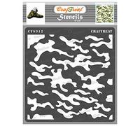 CrafTreat Pochoirs de camouflage pour peinture de meubles - Taille : 15 x 15 cm - Pochoirs texturés pour travaux manuels réutilisables - Pochoir à motif de texture - Pochoir de camouflage