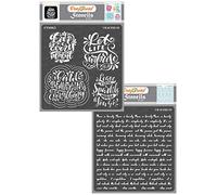 CrafTreat Pochoirs de décoration d'intérieur réutilisables pour peindre sur bois, murs et carrelage - Sentiments et écriture - Lot de 2 - 15,2 x 15,2 cm - Pochoirs d'art et d'artisanat