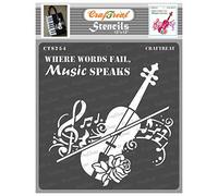 CrafTreat Pochoirs de musique réutilisables pour peindre de grands motifs - La musique parle - 30,5 x 30,5 cm - Pochoirs d'art et d'artisanat - Modèles de pochoirs pour violon. Musique