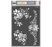 CrafTreat Pochoirs de roses réutilisables pour peindre sur bois, toile et mur - Bouquet de roses - A4 (8,3 x 11,7 pouces) - Pochoirs d'art et d'artisanat - Modèles de fleurs