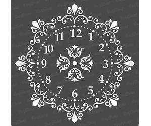 CrafTreat Pochoirs d'horloge réutilisables pour peindre sur bois, murs et carrelage - Horloge décorée - 15,2 x 15,2 cm - Pochoirs d'art et d'artisanat - Pochoir de cadran d'horloge