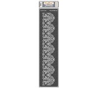 CrafTreat Pochoirs en dentelle réutilisables pour peindre sur bois, murs et carrelage - Bordure 1 - 7,6 x 30,5 cm - Pochoirs pour bordure d'art et d'artisanat - Pochoir mural pour bordure en dentelle