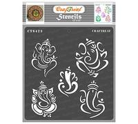 CrafTreat Pochoirs Ganesh réutilisables pour peindre sur bois, mur, toile, papier, tissu et sol - Ganeshas - 30,5 x 30,5 cm - Pochoirs d'art et d'artisanat - Pochoirs Dieu indien