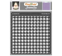 CrafTreat Pochoirs géométriques pour peinture sur bois, mur, papier, tissu et sol - Pochoir pied-de-poule - 15.2 x 15.2 cm - Pochoirs réutilisables pour loisirs créatifs - Pochoirs pieds-de-poule
