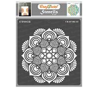 CrafTreat Pochoirs mandala réutilisables en forme de fleur pour peindre sur bois, mur et carrelage - Mandala - 15,2 x 15,2 cm - Pochoirs d'art et d'artisanat - Pochoir Lotus Mandala