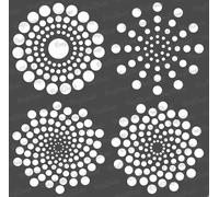 CrafTreat Pochoirs mandala réutilisables pour peindre sur bois, murs et carrelage - Bases du mandala - 15,2 x 15,2 cm - Pochoirs d'art et d'artisanat - Pochoir à pois en spirale