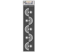 CrafTreat Pochoirs mandala réutilisables pour peindre sur bois, murs et carrelage - Bordure en pointillés 2 - 7,6 x 30,5 cm - Pochoirs d'art et d'artisanat - Pochoirs à bordure indienne