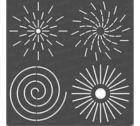 CrafTreat Pochoirs mandala réutilisables pour peindre sur bois, murs et carrelage - Contours de mandala - 15,2 x 15,2 cm - Pochoirs d'art et d'artisanat - Pochoir à pois en spirale