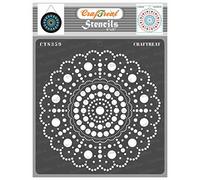 CrafTreat Pochoirs mandala réutilisables pour peindre sur bois, murs et carrelage - Mandala à points ronds - 15,2 x 15,2 cm - Pochoirs d'art et d'artisanat - Pochoir à points en spirale