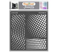 CrafTreat Pochoirs muraux géométriques réutilisables pour peinture sur bois, mur, carrelage, toile, papier, tissu et sol - Pochoir à motif cercle demi-ton - 30,5 x 30,5 cm