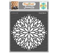 CrafTreat Pochoirs muraux réutilisables en forme de fleur de mandala pour peindre de grands motifs - Carré de fleurs - 30,5 x 30,5 cm - Pochoir mandala - Pochoirs à grandes fleurs