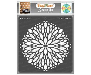 CrafTreat Pochoirs muraux réutilisables en forme de fleur de mandala pour peindre de grands motifs - Carré de fleurs - 30,5 x 30,5 cm - Pochoir mandala - Pochoirs à grandes fleurs