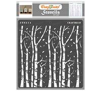 CrafTreat Pochoirs muraux réutilisables pour peindre sur bois, mur, tissu et sol - Pochoir arbres d'automne - 30,5 x 30,5 cm - Pochoirs d'art et d'artisanat pour la peinture