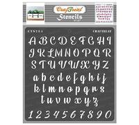CrafTreat Pochoirs réutilisables en forme de chiffres et de lettres - Capuchons de craie Alpha - 15,2 x 15,2 cm - Pochoirs d'art et d'artisanat pour les motifs de lettres et de chiffres