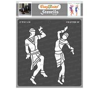 CrafTreat Pochoirs tribaux réutilisables pour peindre sur bois, mur, tissu et sol - Pochoir de couple dansant tribal - 15,2 x 15,2 cm - Pochoirs d'art et d'artisanat - Pochoirs de danseur