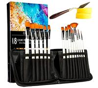 Crafts 4 ALL Pinceaux Peinture Acrylique, à l'huile, Aquarelle, Gouache - Lot de 12 Pinceaux de Qualité Professionnelle, Poils en Nylon, Fournitures Arts Plastiques (18)
