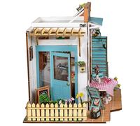 Crafts&Co® DIY Maison Miniature avec Meubles | Bricolage Maison de poupées Adulte | Kit Maison de poupées en Bois | Modèle Mini Maison en Bois avec lumière | 1:18 | Sweet Café