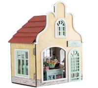 Crafts&Co® DIY Maison Miniature avec Meubles | Bricolage Maison de poupées Adulte | Kit Maison de poupées en Bois | Modèle Mini Maison en Bois avec lumière | 1:18 | Soap Shop