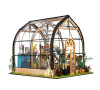 Crafts&Co® DIY Maison Miniature avec Meubles | Bricolage Maison de poupées Adulte | Kit Maison de poupées en Bois | Modèle Mini Maison en Bois avec lumière | 1:18 | CASA de Jardin