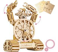 Crafts&Co® Maquette 3D en Bois à Construire | Puzzle en Bois 3D pour Adultes | Modelisme Maquette en Bois | Modèle d'Horloge 3D en Bois à Monter | Idéal comme Cadeau de Noël (Design Robot)