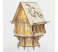 Crafts&Co® Miniature en Bois | DIY Wooden Treehouse | Dream Villa Kit avec LED & Système d’Arrosage Automatique | Décoration Plante Intérieur | Bois | 74 Pièces | 27x16x8.3 cm