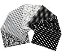 Crafts Fabrics tissus de coupon 50cm x 50cm Paquet de quartiers de graisse de 100% coton - Pour Quilting, Scrapbooking, Couture, Arts & Crafts, Projets De Bricolage, Collage (noir)