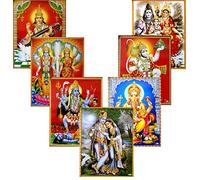Crafts of India Lot de 10 affiches réimprimées de dieux et de déesse hindous : taille - 22,9 x 27,9 cm