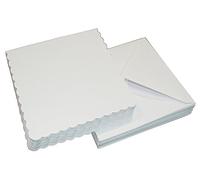 Crafts UK 25 Blanc festonné Cartes et enveloppes, 7 x 7