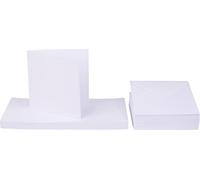 Crafts UK - 50 Cartes et enveloppes 10x10 cm, Blanc, 152 x 243 x 3.81 cm 382 243