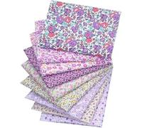 Craftsfabrics 9pcs 50cmx50cm de quartiers de graisses florales violettes paquets de tissu pré-taillé 100% coton pour patchwork, courtepointe, scrapbooking, couture projets d'artisanat