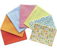 CraftsFabrics Grand 7 pcs 50 * 50 cm (20 "x 20") Coton Imprimé Fat Quarters - Pour Quilting, Scrapbooking, Couture, Arts & Crafts, Projets De Bricolage, Collage (Orange)