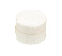 CraftsFabrics Lot de 20 rouleaux de tissu 100 % coton prédécoupés pour matelassage, scrapbooking, couture, arts et artisanat, patchwork, collage (blanc)