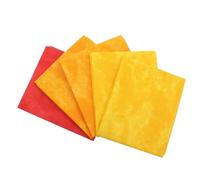 CraftsFabrics Lot de 5 coupons de tissus imprimés Blender Abstract Yellow Blender - 45 x 55 cm - 100 % coton - Idéal pour les loisirs créatifs, le patchwork et la confection de vêtements